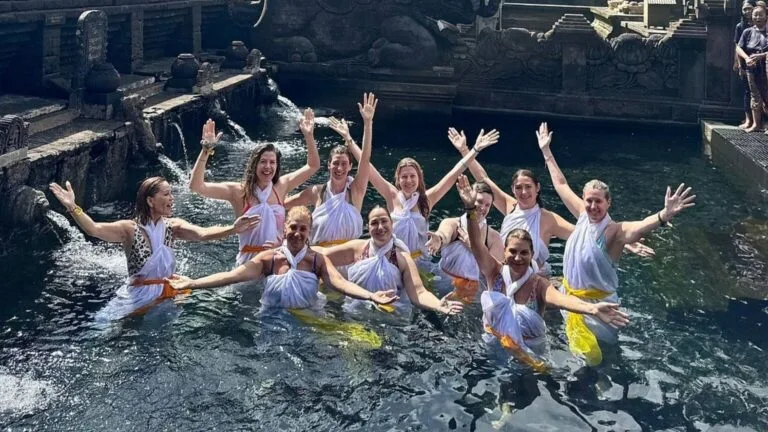 Tirta Empul Temple in Bali - Sacred water purification ritual at a spiritual retreat