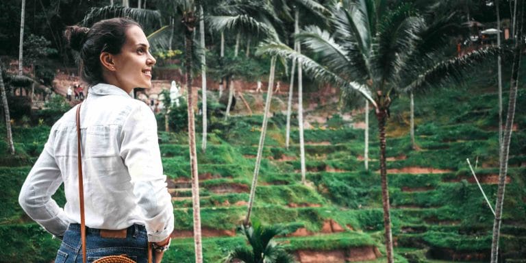 Bali Goddess Retreat - Women exploring Ubud rice terraces during a guided cultural tour.