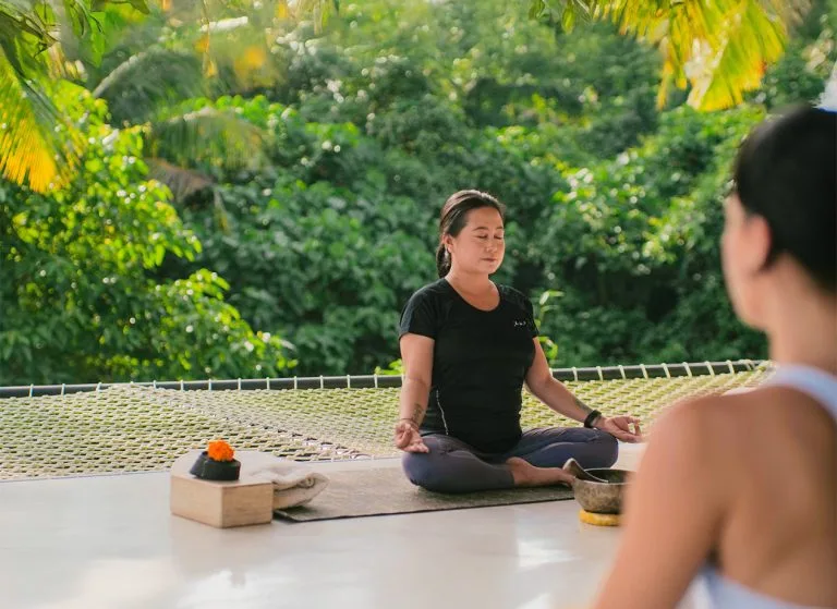women doing yoga at ubud retreat